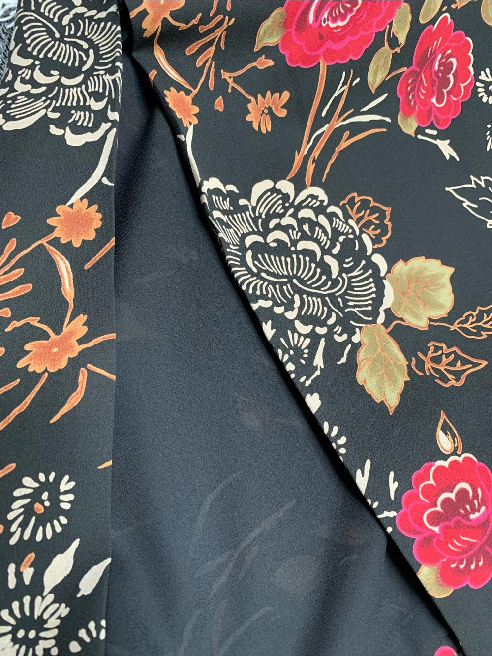 Vintage Pendleton Black Floral Maxi Skirt with Red Rose Print Y2K - Picture 4 of 8